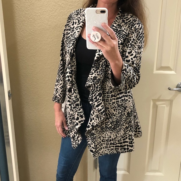 Calvin Klein leopard print ponte knit jacket NWT - Picture 8 of 9